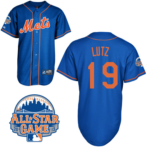Zach Lutz #19 MLB Jersey-New York Mets Men's Authentic All Star Blue Home Baseball Jersey